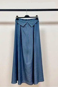 Striped Cotton Skirt with Elastic Waist