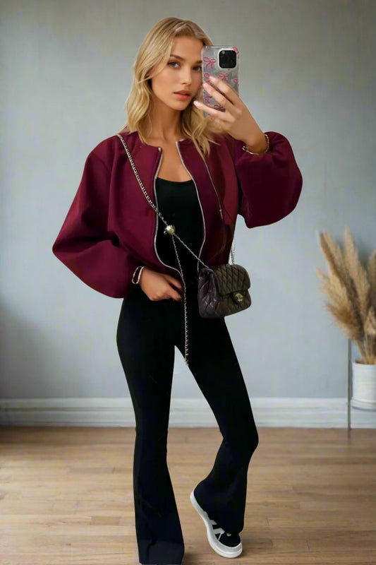 Stylish Zip Up Bomber Jacket