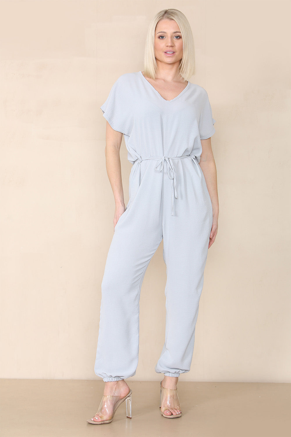 Tie Waist Stylish Harem Jumpsuit - AX Labels