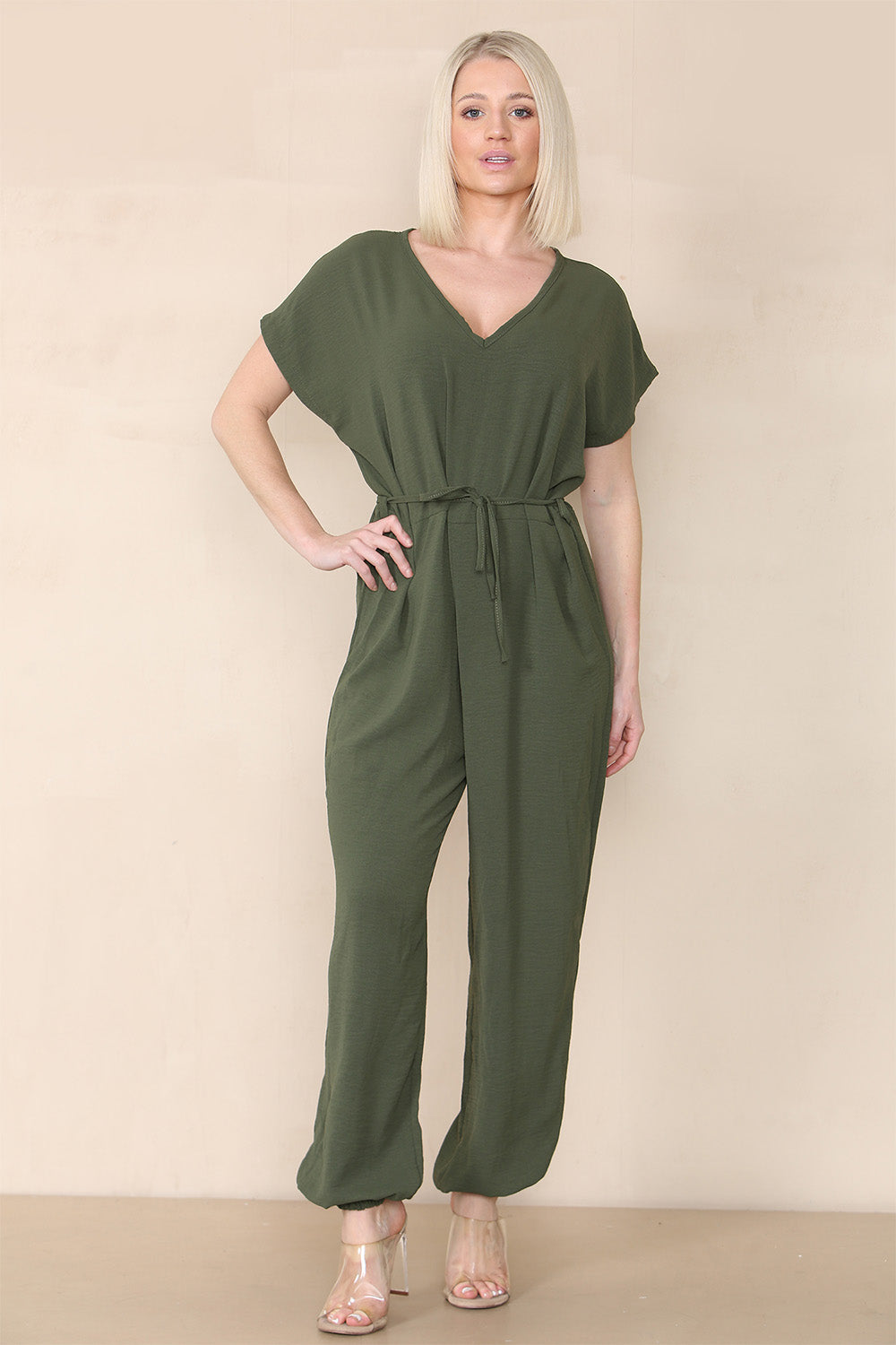 Tie Waist Stylish Harem Jumpsuit - AX Labels