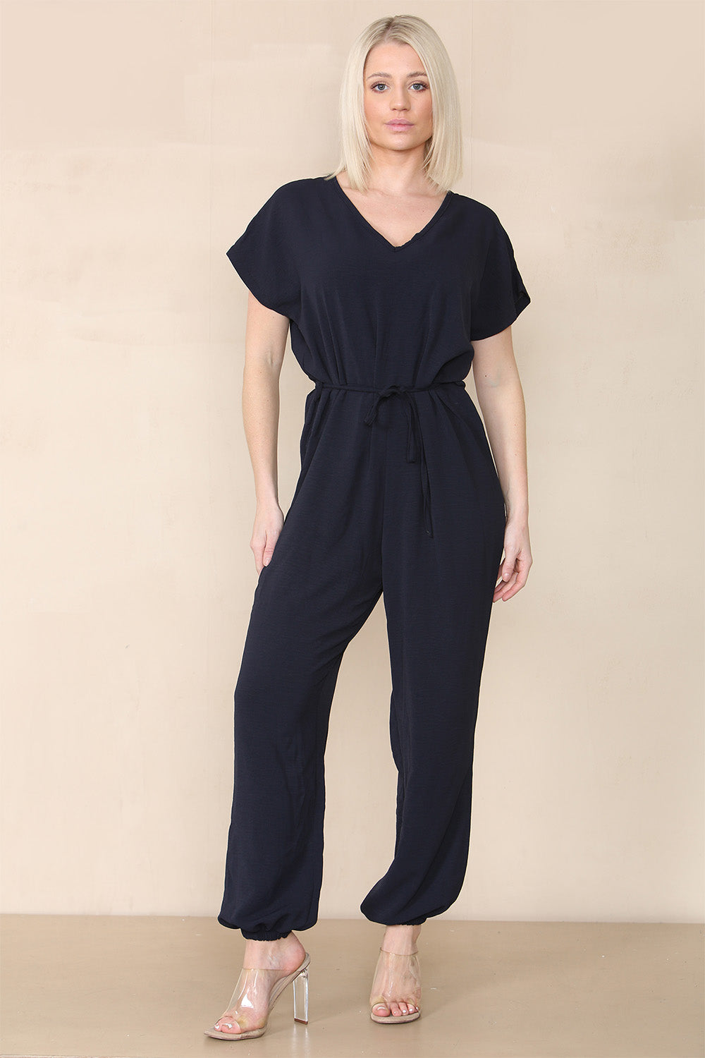 Tie Waist Stylish Harem Jumpsuit - AX Labels