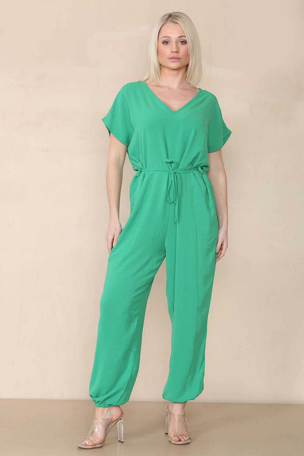 Tie Waist Stylish Harem Jumpsuit - AX Labels