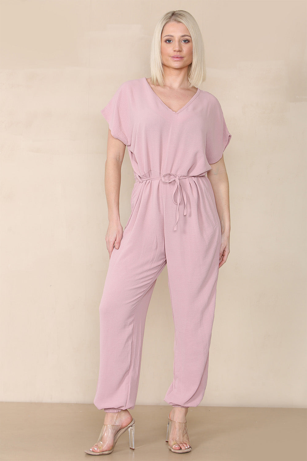 Tie Waist Stylish Harem Jumpsuit - AX Labels