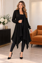 Women’s Ladies Long Sleeve Fishnet Waterfall Cardigan
