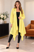 Women’s Ladies Long Sleeve Fishnet Waterfall Cardigan