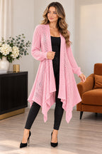 Women’s Ladies Long Sleeve Fishnet Waterfall Cardigan