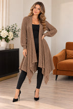 Women’s Ladies Long Sleeve Fishnet Waterfall Cardigan
