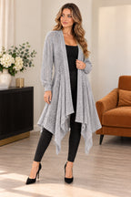 Women’s Ladies Long Sleeve Fishnet Waterfall Cardigan