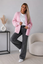 Womens Crop Balloon Pocket Cardigan