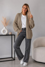 Womens Crop Balloon Pocket Cardigan