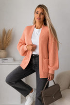 Womens Crop Balloon Pocket Cardigan