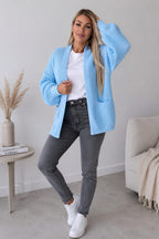 Womens Crop Balloon Pocket Cardigan