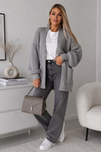 Womens Crop Balloon Pocket Cardigan