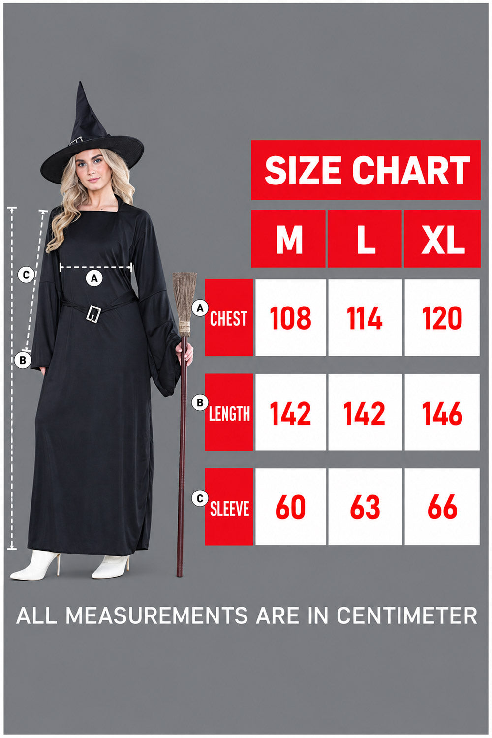 Adult Black Witch 2 PCS Set