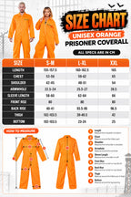 Adult Orange Prisoner Coverall Jumpsuit