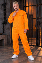 Adult Orange Prisoner Coverall Jumpsuit