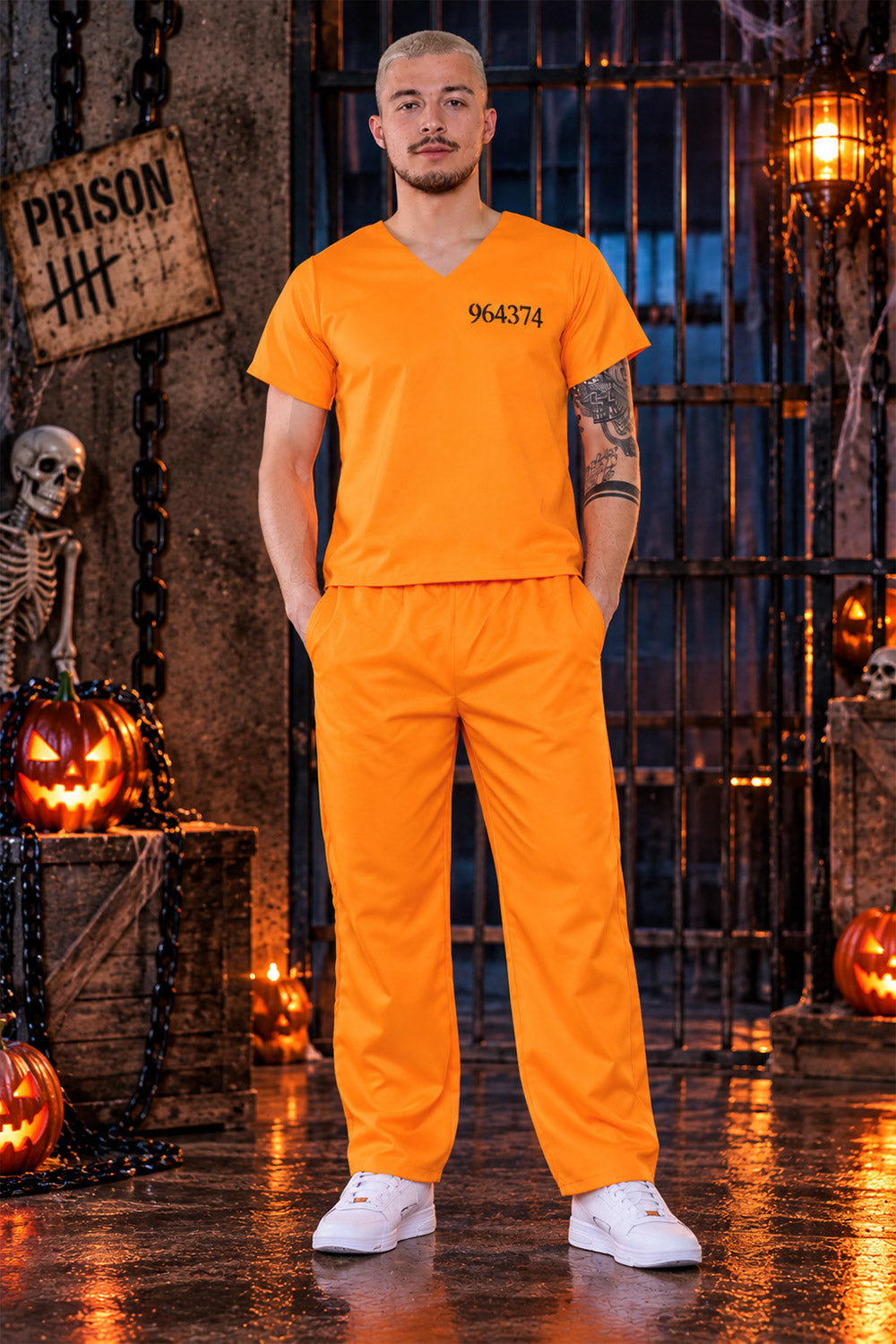 Adult Prisoner Suit 2 Pcs Set