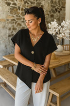 Ladies One Button Knitted Top