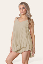 Cami Pleated Frill Hem Top & Matching Frill Shorts Co-Ord Set - AX Labels