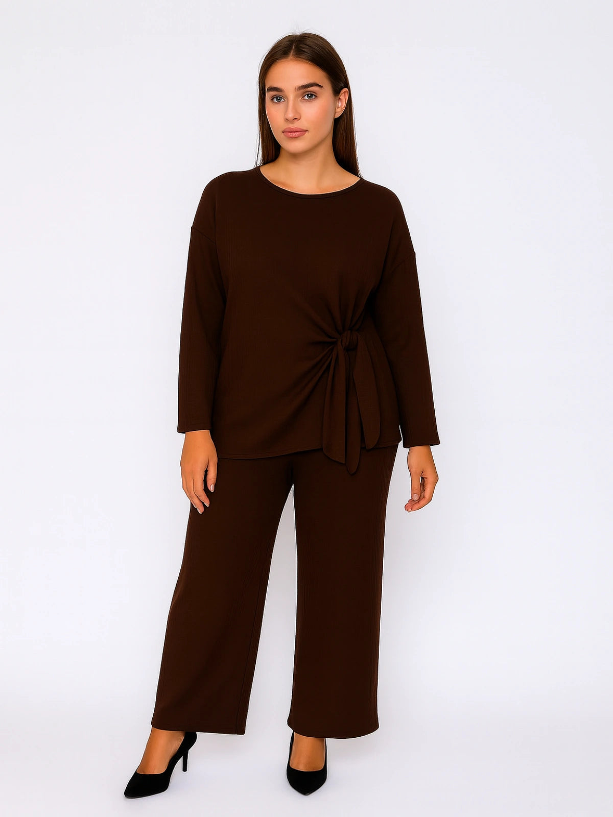 Ladies Side Tie Top and Trouser Set