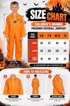 Children's Orange Prisoner Coverall Jumpsuit