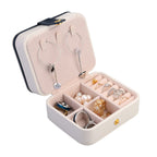 Creative Small Jewelry Box Multilayer Portable Travel Jewelry Box Leather Earrings Storage Box - Light Blue