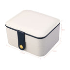 Creative Small Jewelry Box Multilayer Portable Travel Jewelry Box Leather Earrings Storage Box - Light Blue