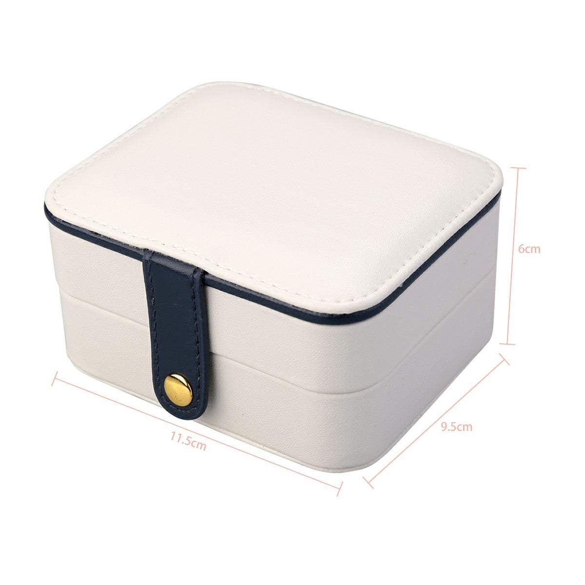 Creative Small Jewelry Box Multilayer Portable Travel Jewelry Box Leather Earrings Storage Box - Light Blue