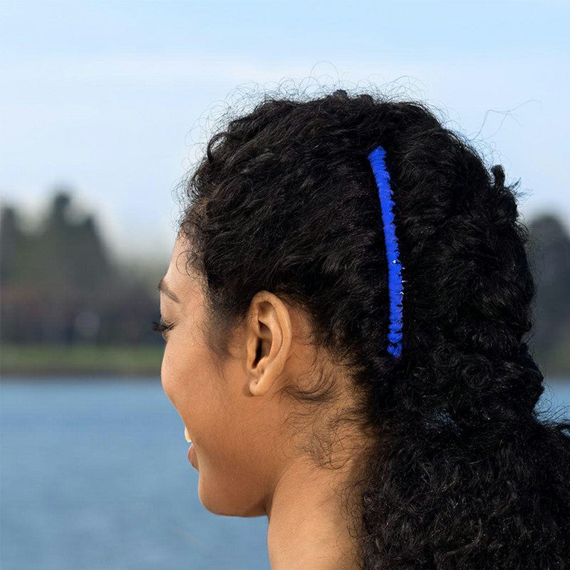 20 Tooth Vintage Banana Hair Clip Stretchable Comb - Blue