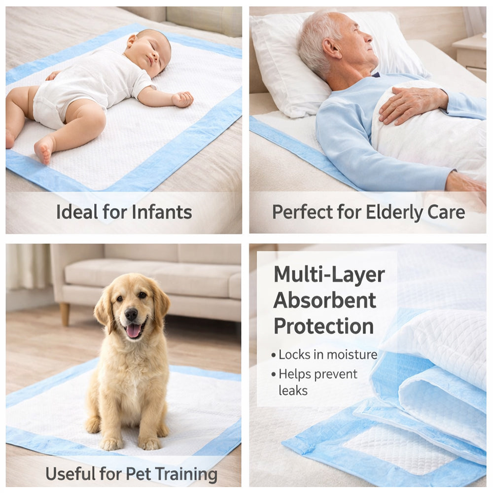 100Pack Puppy Pads 33x45cm Super Absorbent Pet Dog Training Pads Leakproof Pee Pad for Small Pets Cats Newborn Baby Floor Protection Toilet Pee Mat