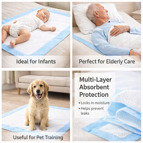 100Pack Puppy Pads 33x45cm Super Absorbent Pet Dog Training Pads Leakproof Pee Pad for Small Pets Cats Newborn Baby Floor Protection Toilet Pee Mat