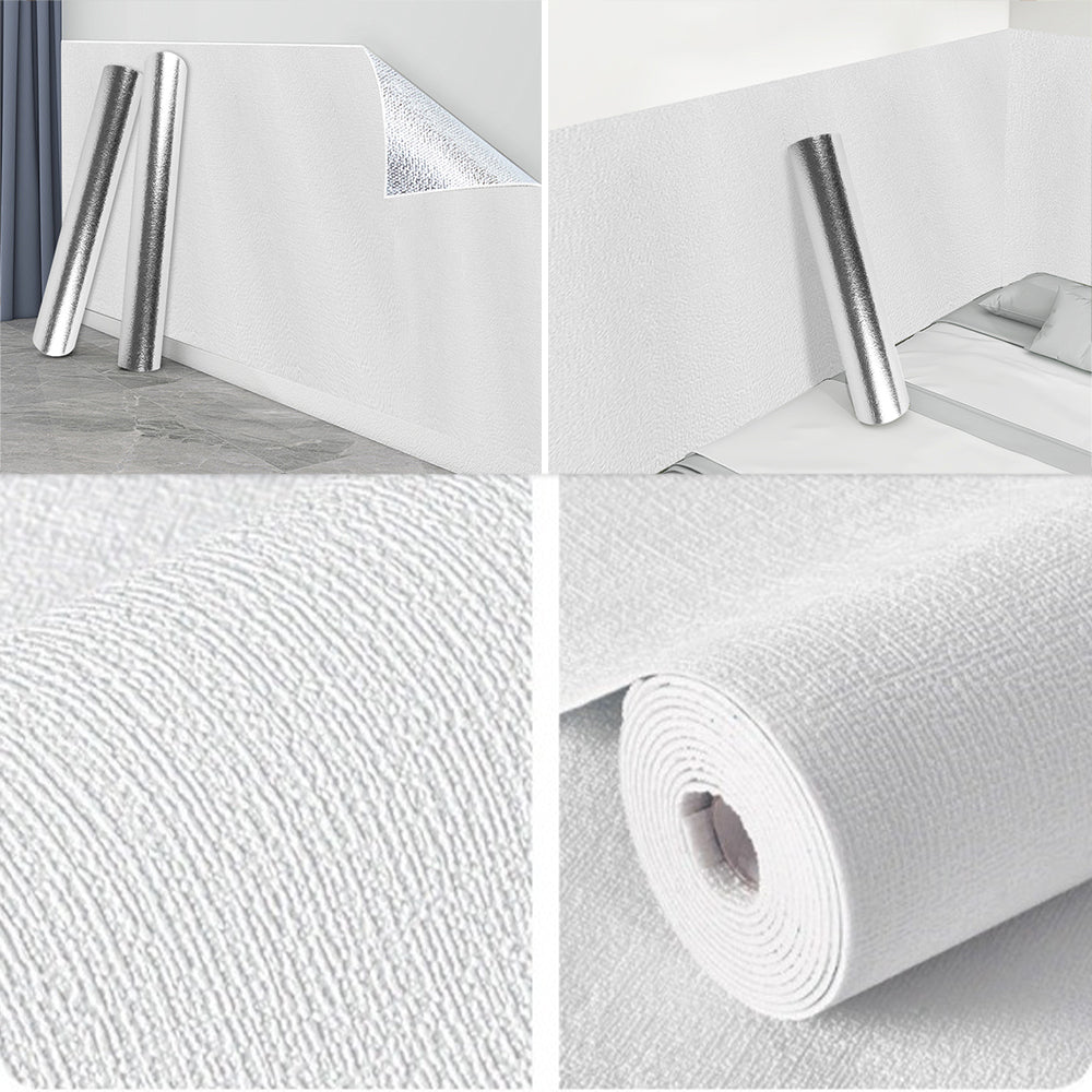 Thicken Self-adhesive Wallpaper Linen Plain Color Decor