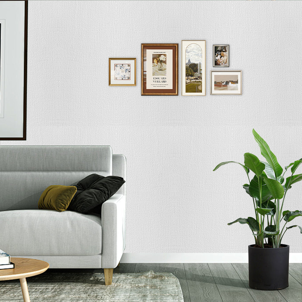 Thicken Self-adhesive Wallpaper Linen Plain Color Decor