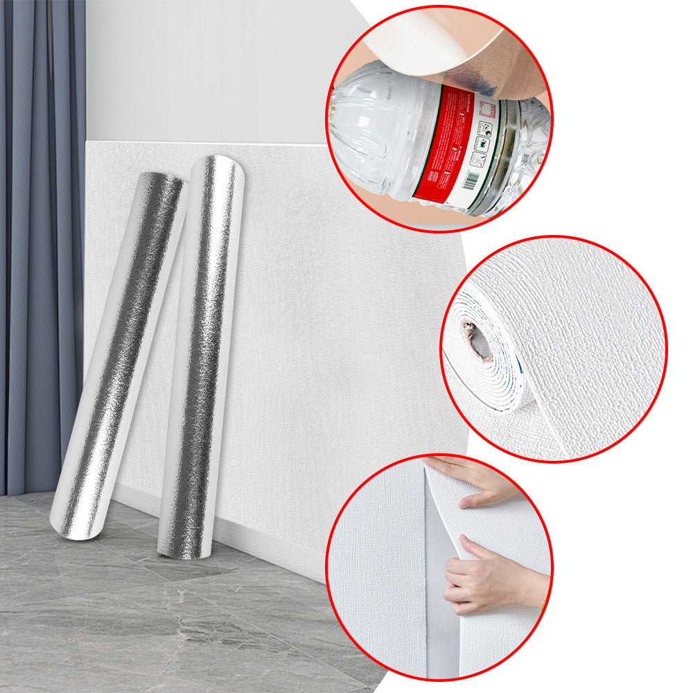 Thicken Self-adhesive Wallpaper Linen Plain Color Decor