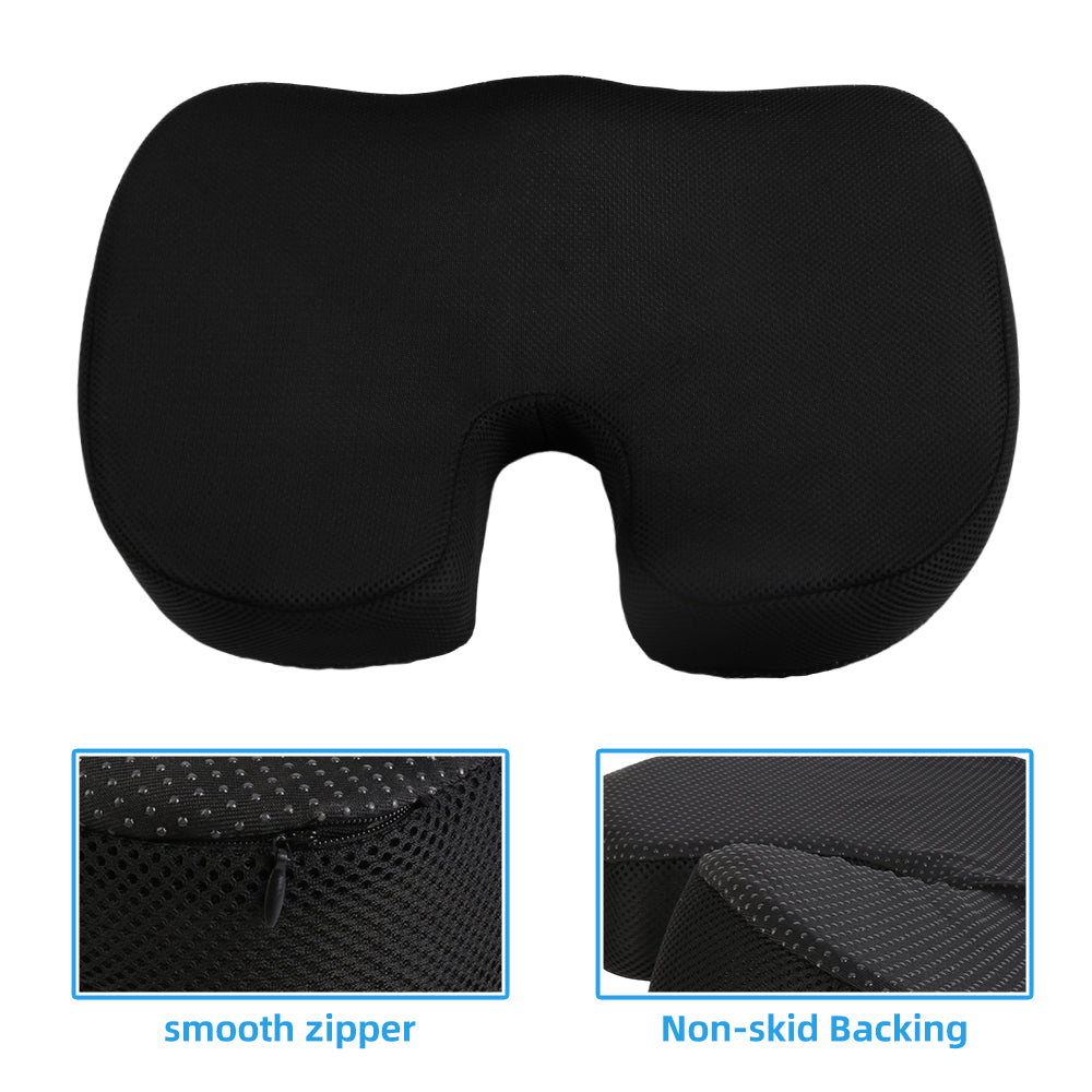Memory Foam Seat Cushion for Coccyx Tailbone Pain Relief Ergonomic Coccyx Cushion for Office Chair Car Travel Long Sitting Gaming
