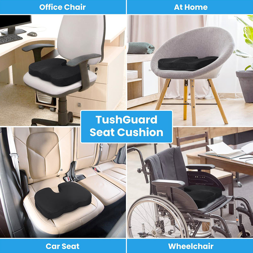 Memory Foam Seat Cushion for Coccyx Tailbone Pain Relief Ergonomic Coccyx Cushion for Office Chair Car Travel Long Sitting Gaming