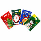 50pcs Christmas Gift Bags 4 Designs Santa Snowman Party Loot Sweet Bags 25x16cm