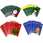 50pcs Christmas Gift Bags 4 Designs Santa Snowman Party Loot Sweet Bags 25x16cm