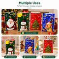50pcs Christmas Gift Bags 4 Designs Santa Snowman Party Loot Sweet Bags 25x16cm