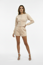Ladies Button Short Set