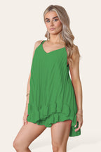 Cami Pleated Frill Hem Top & Matching Frill Shorts Co-Ord Set - AX Labels