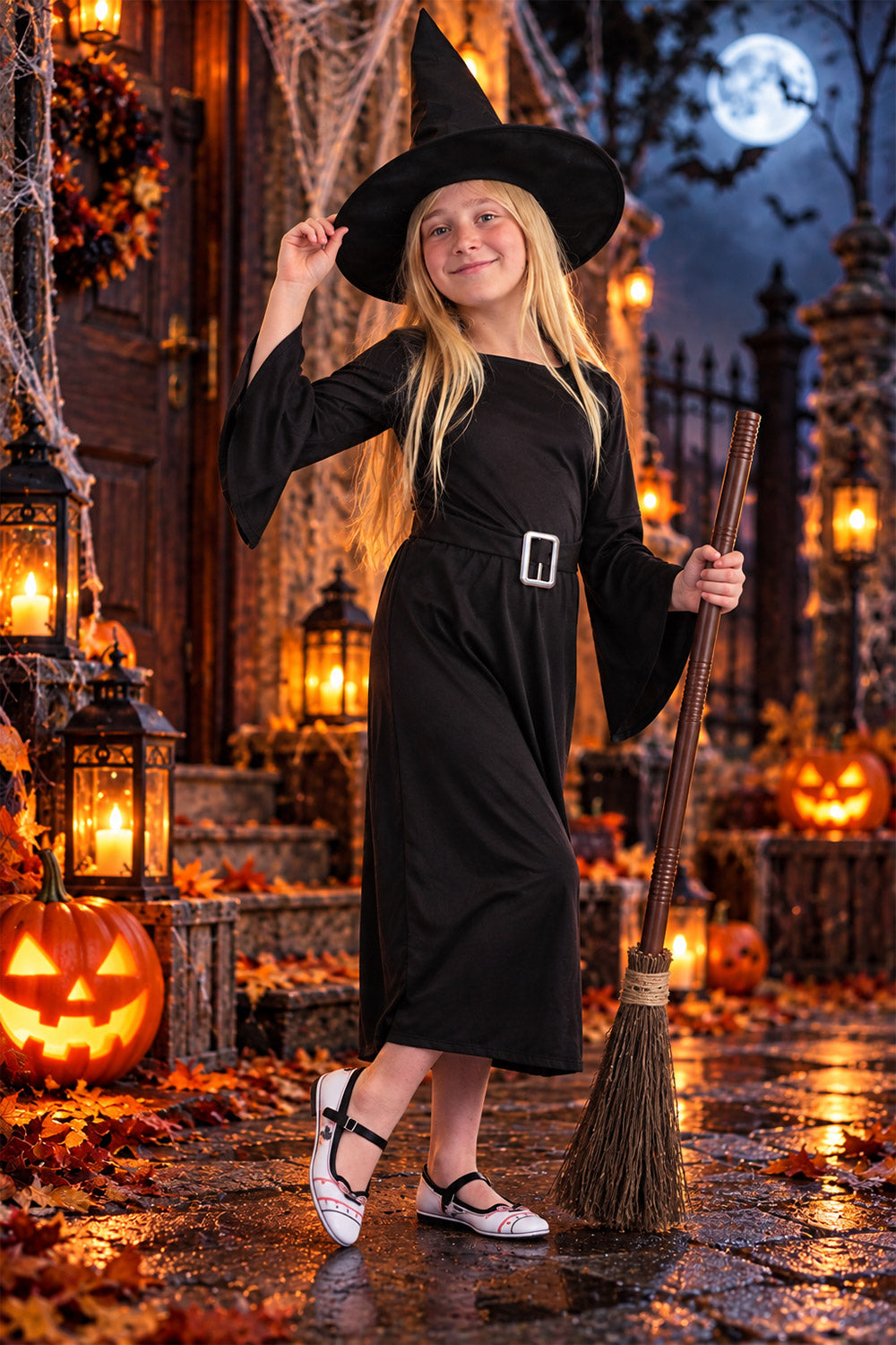 Kids Black Witch 2 Pcs Set