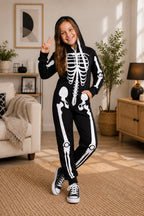 New Children’s Kids Boys Scary Bones Skeleton Halloween Fancy Dress Costume