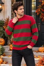 Nightmare Demon Men Red and Green Stripe Knitted Jumper