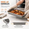 Rectangular Baking Tray 32 x 19 x 4cm Deep Oven Baking Pan, Metal Roasting Tray for Cakes, Brownies, Lasagne and Everyday Cooking