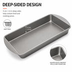 Rectangular Baking Tray 32 x 19 x 4cm Deep Oven Baking Pan, Metal Roasting Tray for Cakes, Brownies, Lasagne and Everyday Cooking