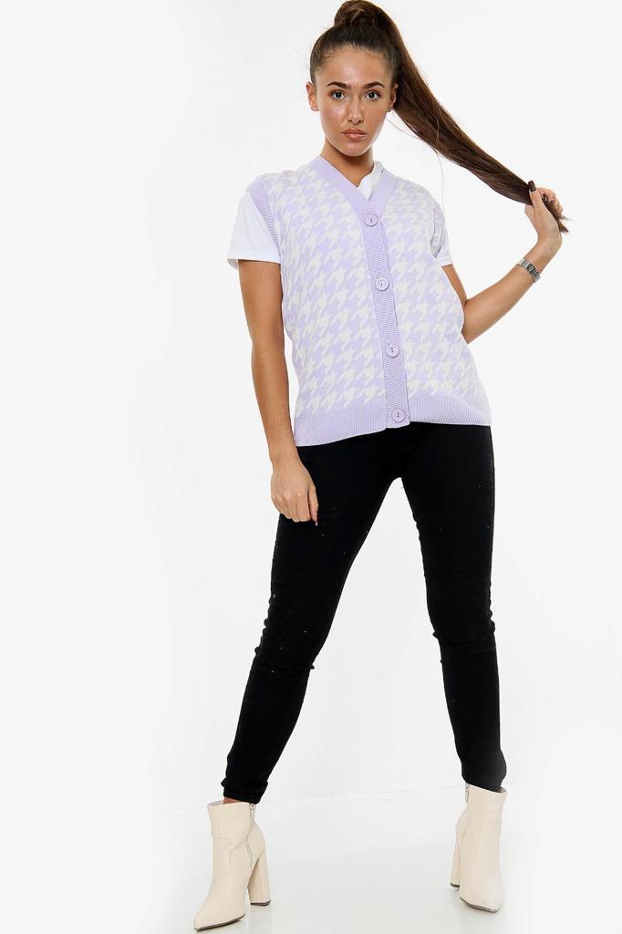 Dogtooth Tank Top Cardigan