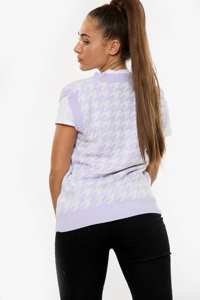 Dogtooth Tank Top Cardigan