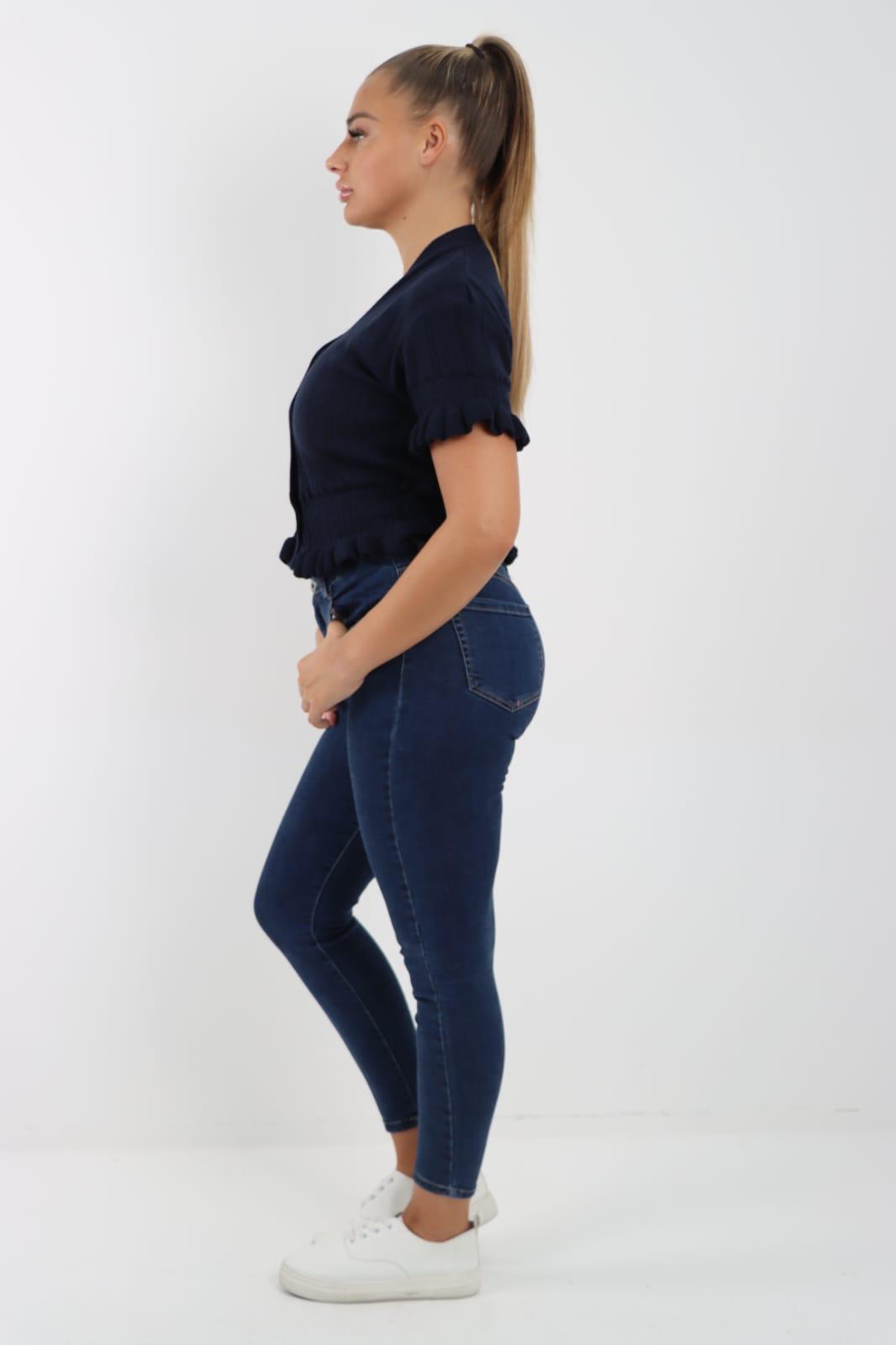 Short Sleeve Frill Cardigan