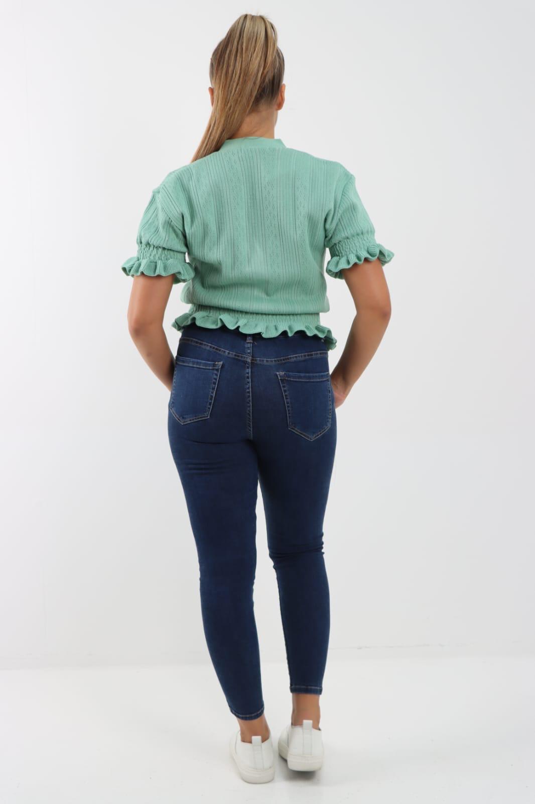 Short Sleeve Frill Cardigan